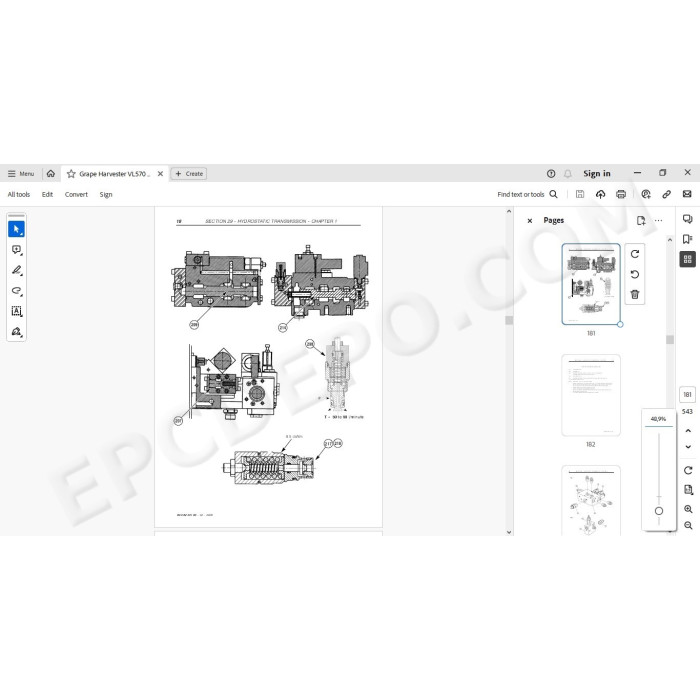 New Holland Grape Harvester VL570 VL600 VL610 VL620 VL630 VL640 VL660 VM370 VM460 VN300 service manual