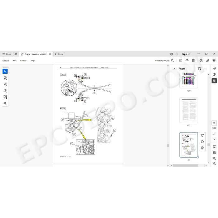 New Holland Grape Harvester VX680 service manual