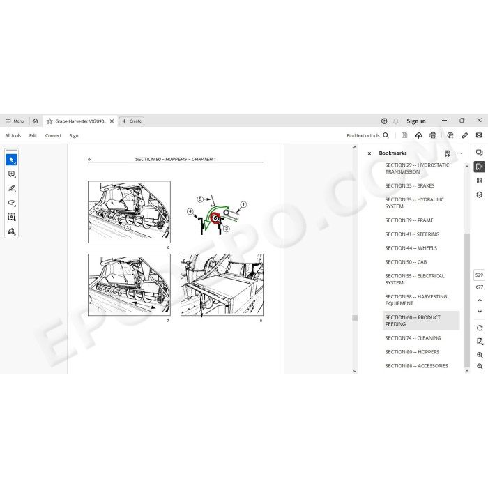 New Holland Grape Harvester VX7090 service manual