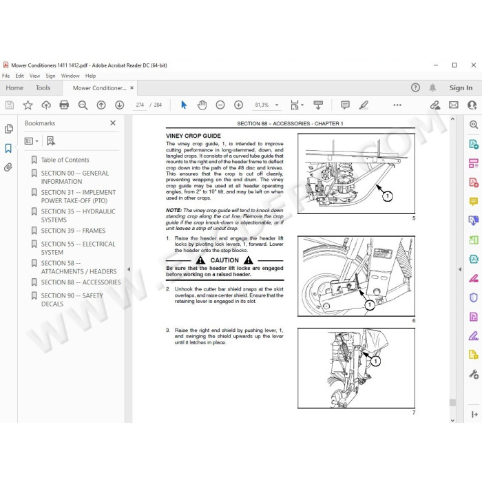 New Holland Mower Conditioner 1411 1412 service manual