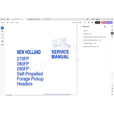 New Holland Header 270FP 280FP 290FP service manual