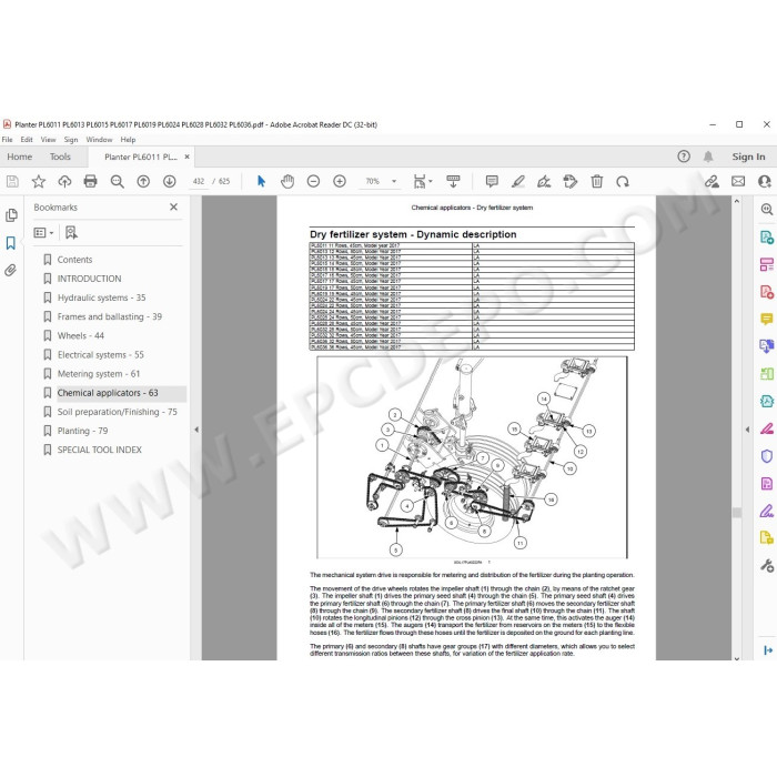 New Holland Planter PL6019 PL6024 PL6028 PL6032 PL6036 service manual