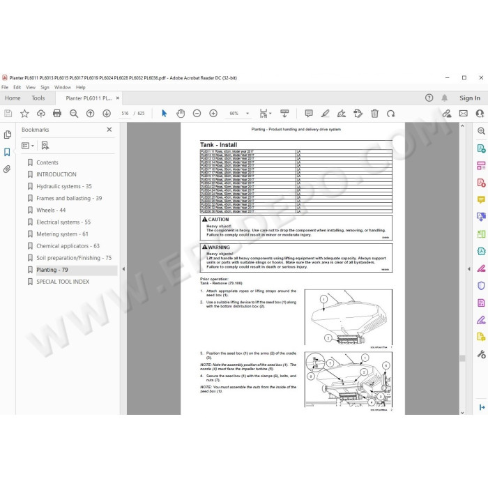 New Holland Planter PL6019 PL6024 PL6028 PL6032 PL6036 service manual