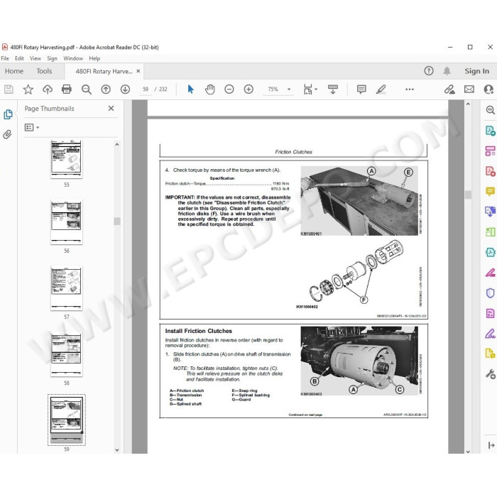 New Holland Rotary Harvesting Unit 480FI service manual