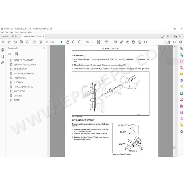 New Holland Seeder ST830 service manual