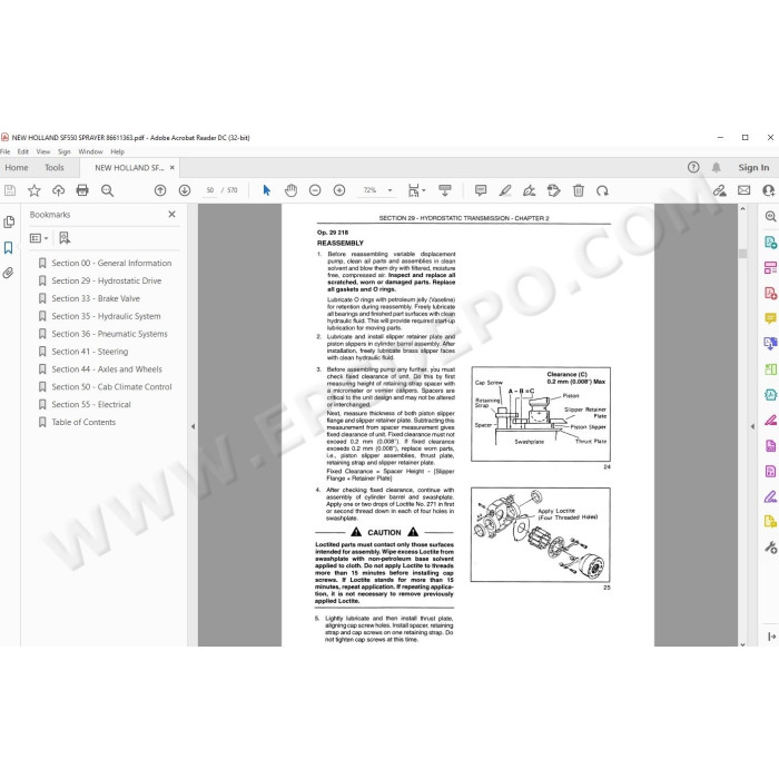 New Holland Sprayer SF550 service manual
