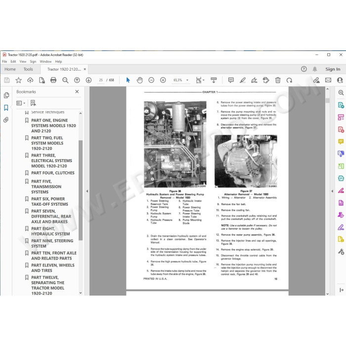 New Holland Tractor 1920 2120 service manual