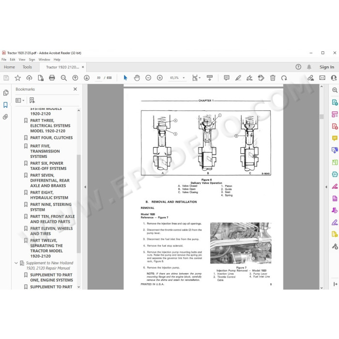 New Holland Tractor 1920 2120 service manual
