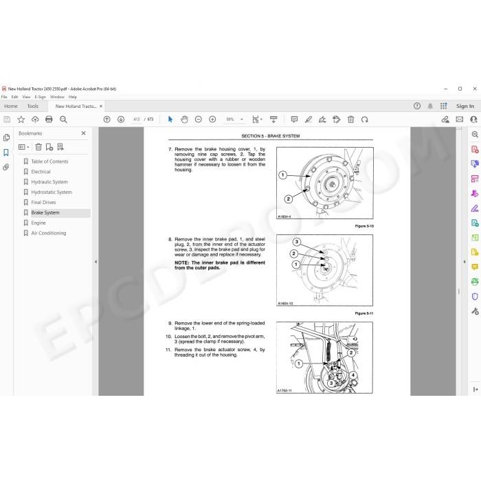New Holland Windrower 2450 2550 service manual