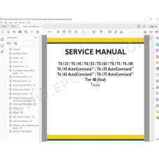New Holland Tractor T6.125 T6.145 T6.155 T6.165 T6.175 T6.180 Tier 4B service manual