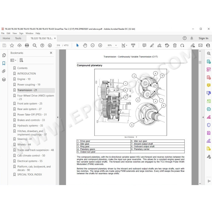 New Holland Tractor T8.320 T8.350 T8.380 T8.410 T8.435 CVT Tier 2 service manual