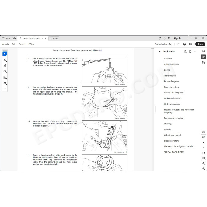 New Holland Tractor T9.390 T9.450 T9.505 T9.560 T9.615 T9.670 service manual