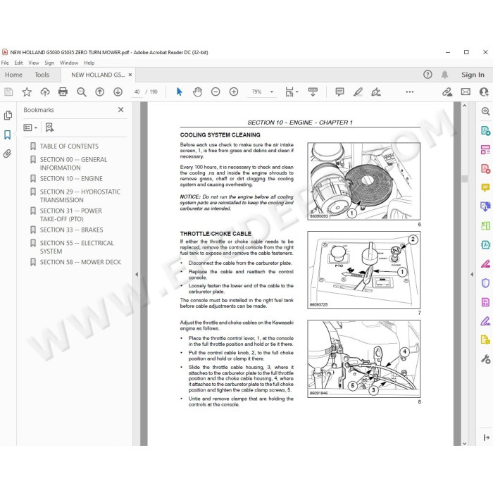 New Holland Zero Turn Mower G5030 G5035 service manual