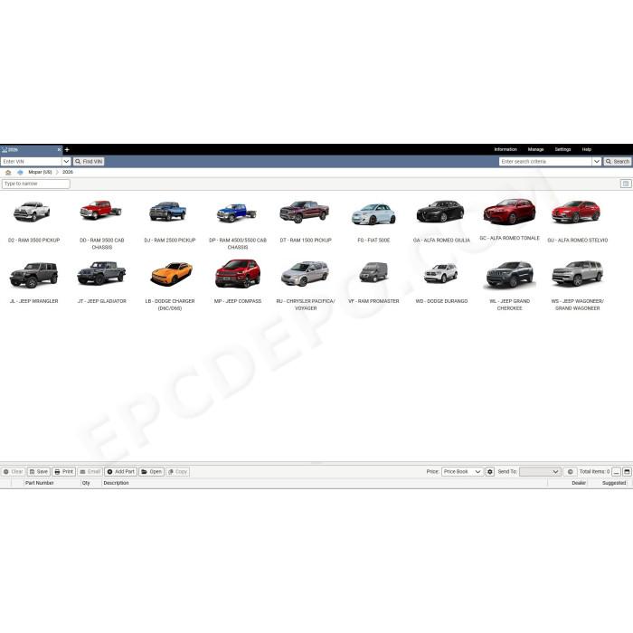 fiat chrysler fca automobiles mopar epc parts catalog 2026