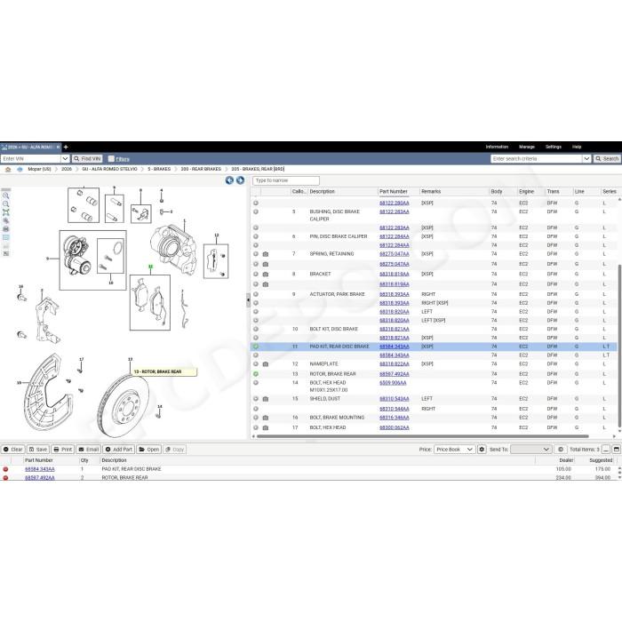 fiat chrysler fca automobiles mopar epc parts catalog 2026