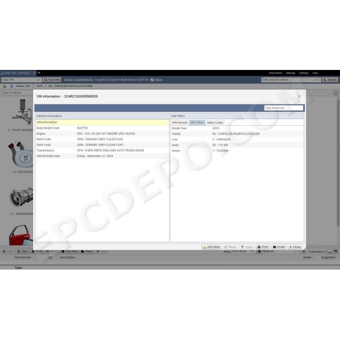 fiat chrysler fca automobiles mopar epc parts catalog 2025