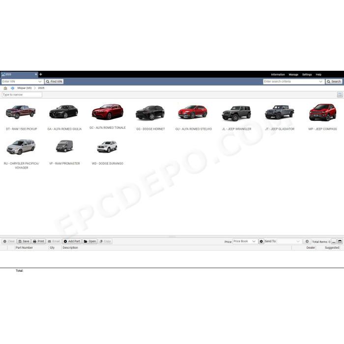 fiat chrysler fca automobiles mopar epc parts catalog 2025