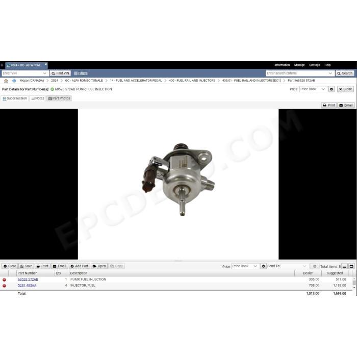 Fiat Chrysler FCA International EPC spare parts catalog 05.2024