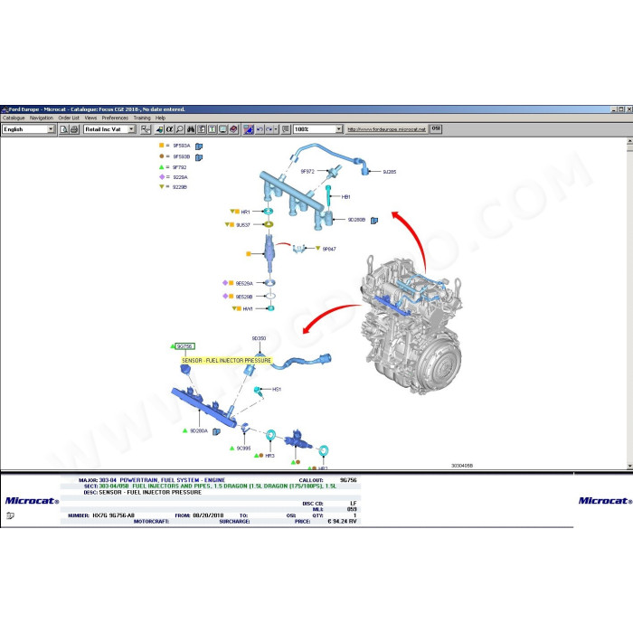 FORD EUROPE MCAT EPC 2022 PARTS CATALOG