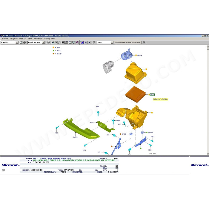 FORD EUROPE MCAT EPC 2022 PARTS CATALOG