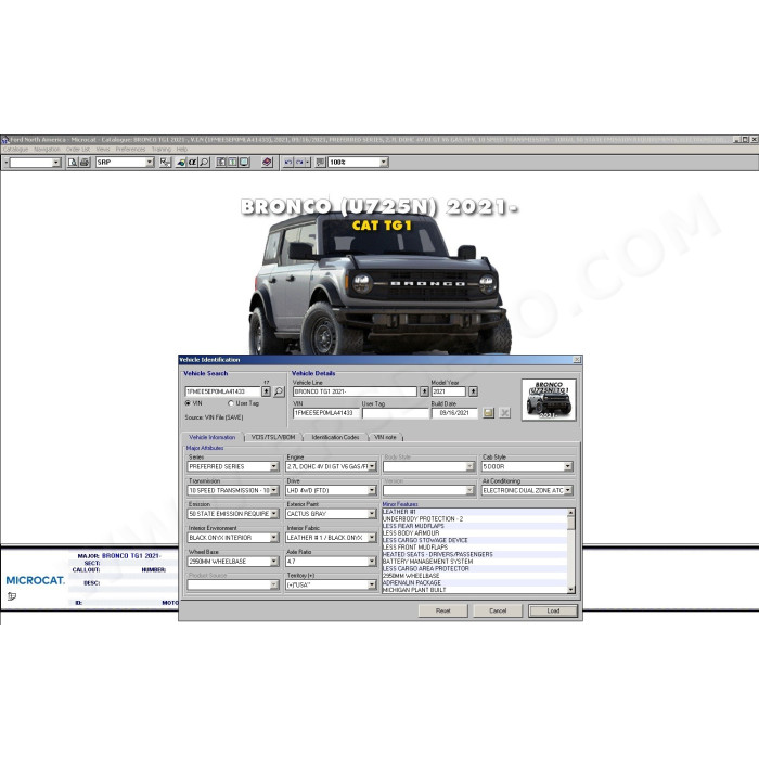 FORD USA MCAT EPC 2022 PARTS CATALOG