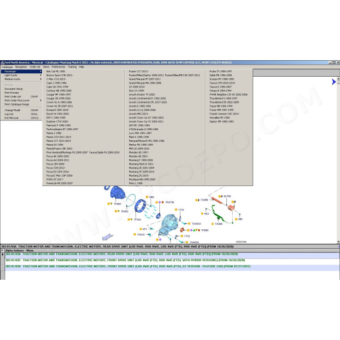 FORD USA MCAT EPC 2022 PARTS CATALOG