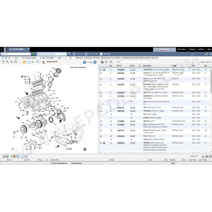 General Motors GM IO International EPC parts catalog 10.2021
