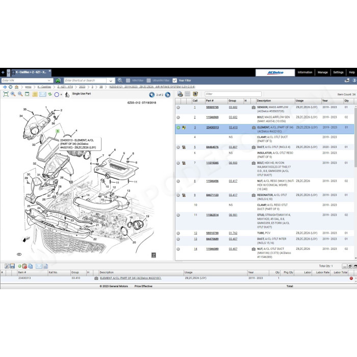General Motors GM IO International EPC parts catalog 11.2022