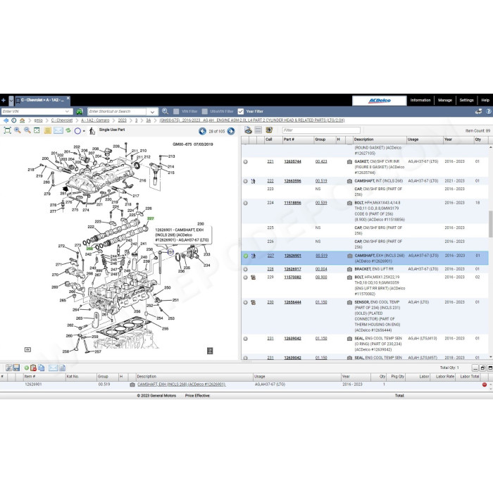General Motors GM IO International EPC parts catalog 11.2022