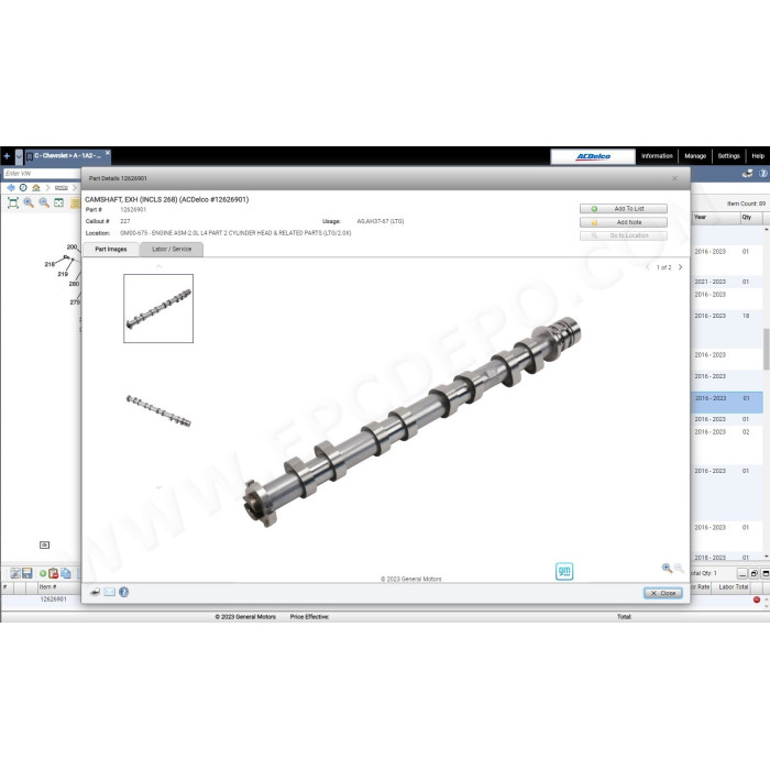 General Motors GM IO International EPC parts catalog 11.2022