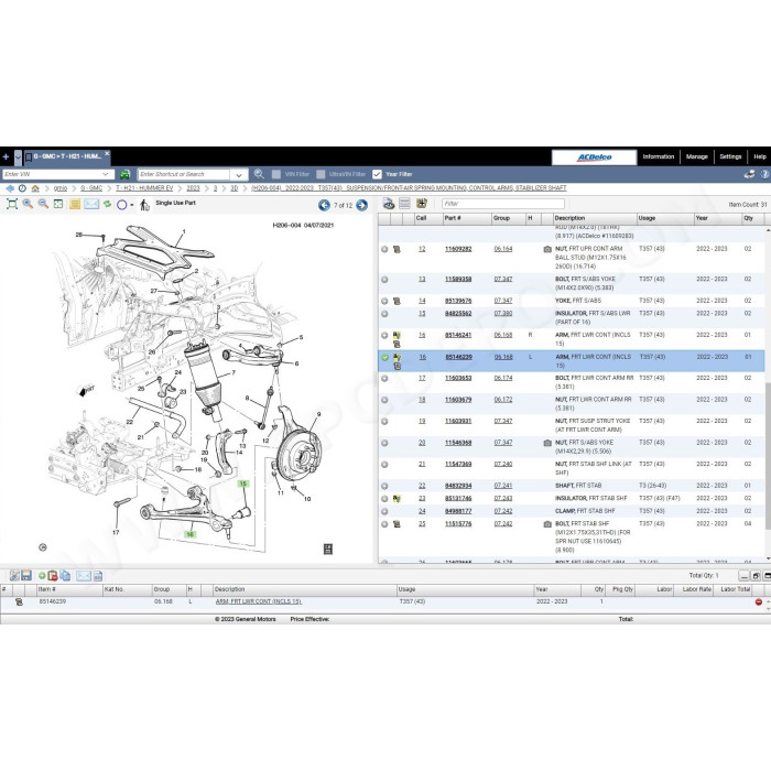 General Motors GM IO International EPC parts catalog 11.2022