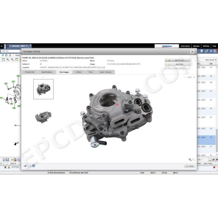 general motors gmna north america epc spare parts catalog 2025