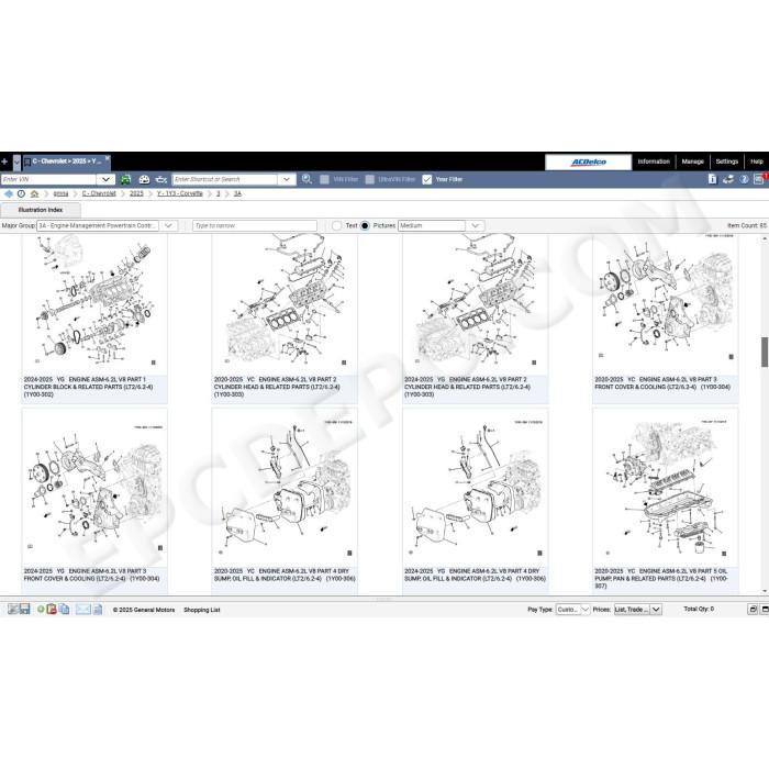 general motors gmna north america epc spare parts catalog 2025