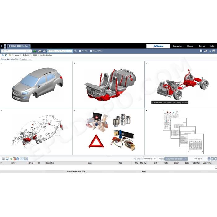 general motors gmna north america epc spare parts catalog 2026