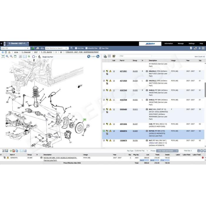 general motors gmna north america epc spare parts catalog 2026