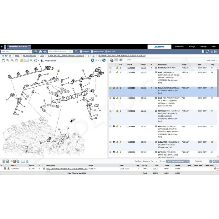 general motors gmna north america epc spare parts catalog 2026