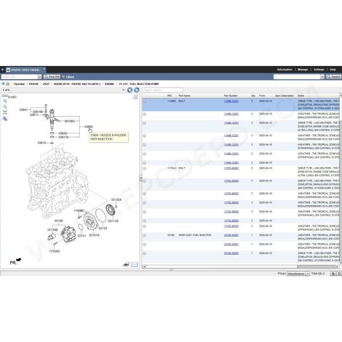 HYUNDAI WORLDWIDE EPC PARTS CATALOG 2021