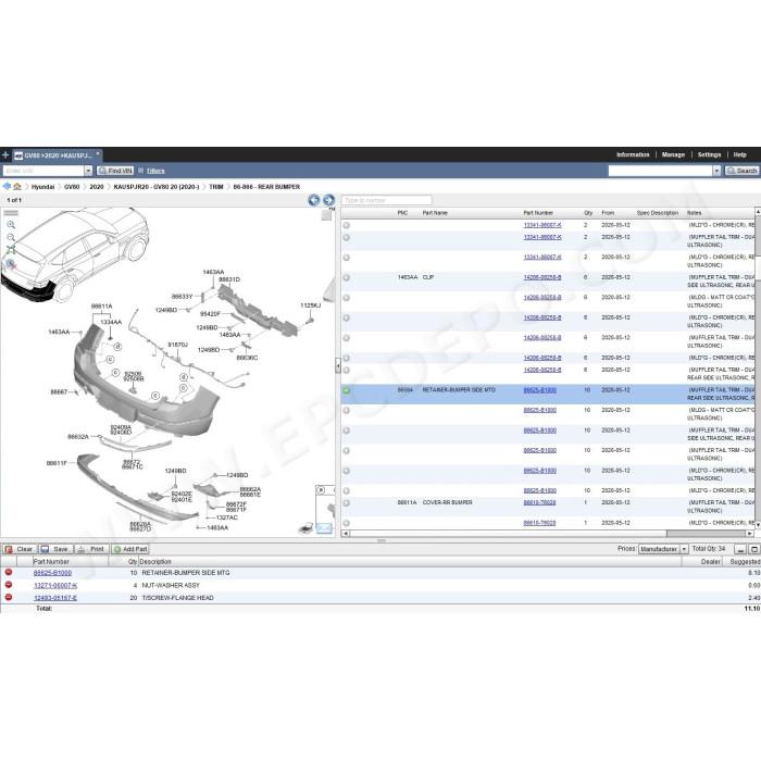 HYUNDAI WORLDWIDE EPC PARTS CATALOG 2021