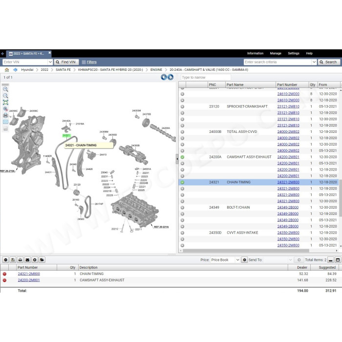 HYUNDAI NORTH AMERICA EPC 2022 PARTS CATALOG