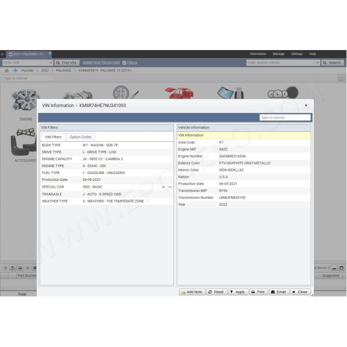 HYUNDAI NORTH AMERICA EPC 2022 PARTS CATALOG