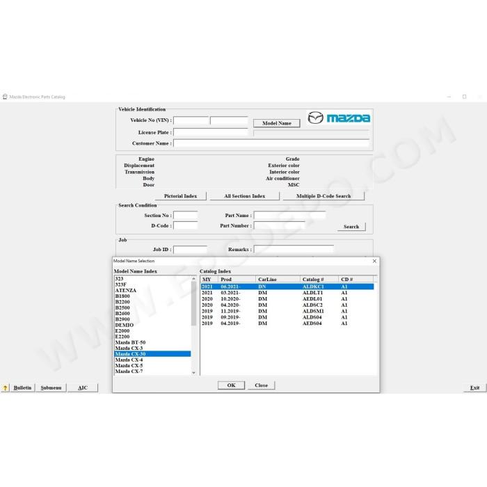 MAZDA GENERAL LHD EPC SPARE PARTS CATALOG 2021