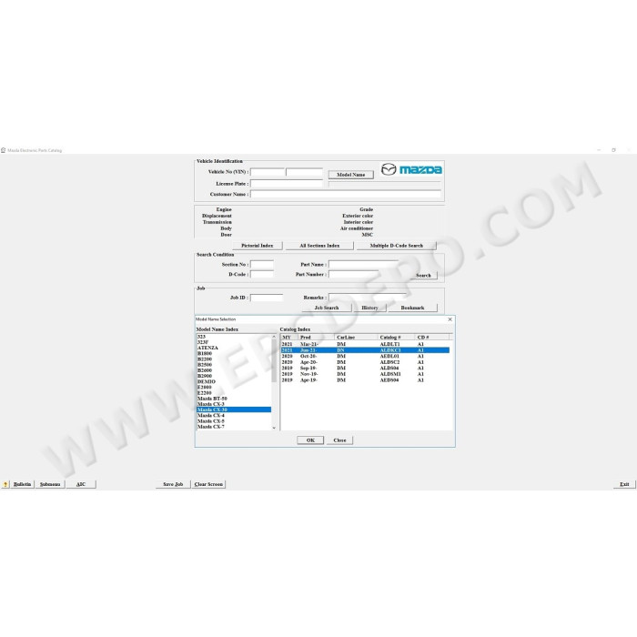 MAZDA GENERAL LHD EPC SPARE PARTS CATALOG 2024