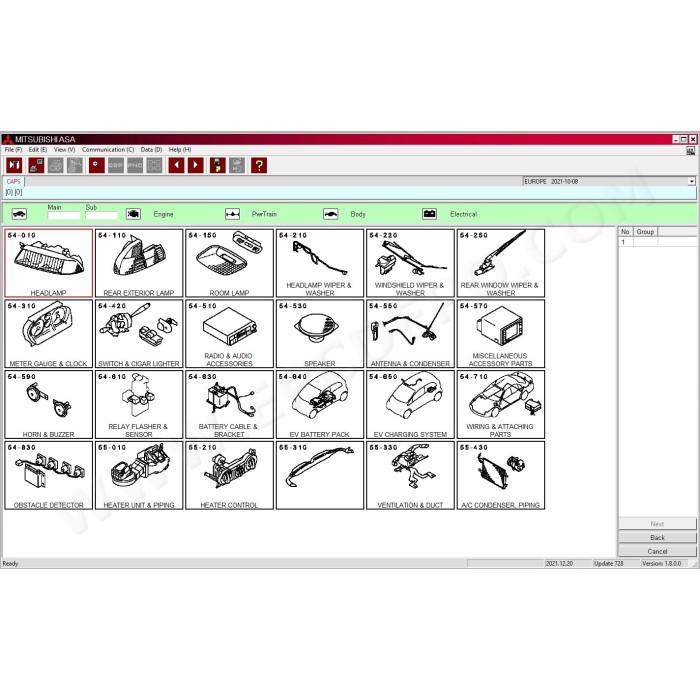 Mitsubishi Europe General USA Japan MMC ASA EPC parts catalog 2022