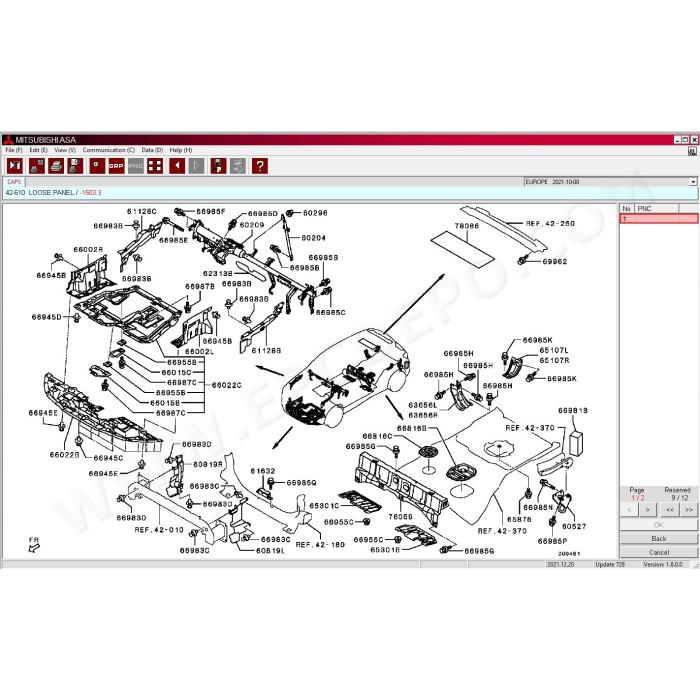 Mitsubishi Europe General USA Japan MMC ASA EPC parts catalog 2022