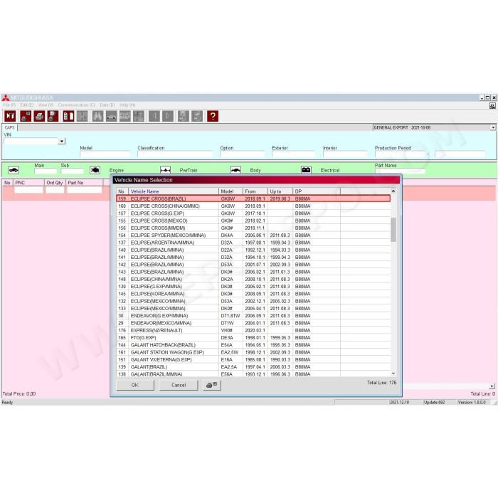 Mitsubishi Europe General USA Japan MMC ASA EPC parts catalog 2022