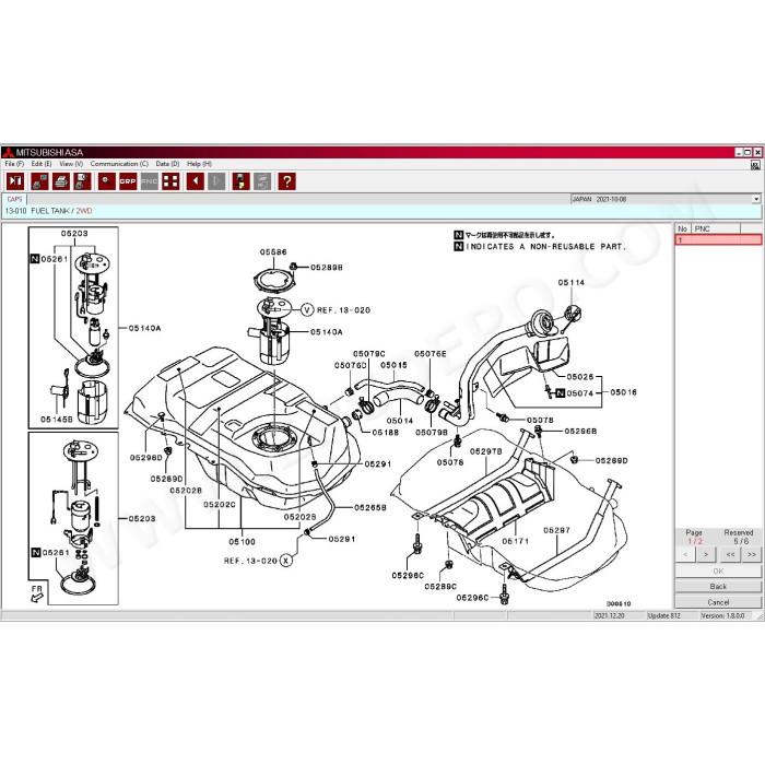 Mitsubishi Europe General USA Japan MMC ASA EPC parts catalog 2022