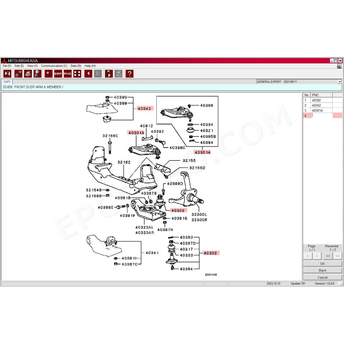 Mitsubishi Europe General USA Japan MMC ASA EPC parts catalog 2024