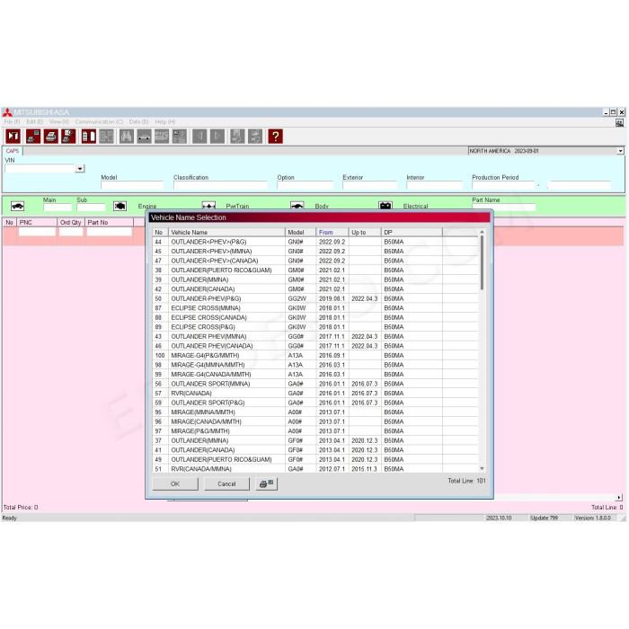 Mitsubishi Europe General USA Japan MMC ASA EPC parts catalog 2024