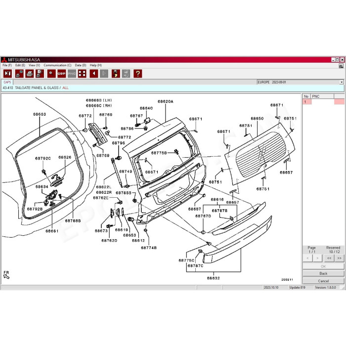 Mitsubishi Europe General USA Japan MMC ASA EPC parts catalog 2024