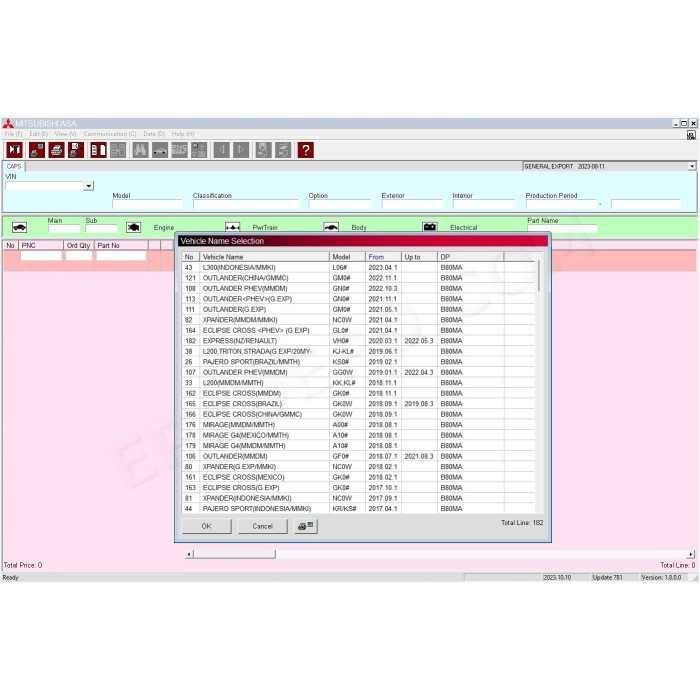 Mitsubishi General MMC ASA EPC parts catalog 2024